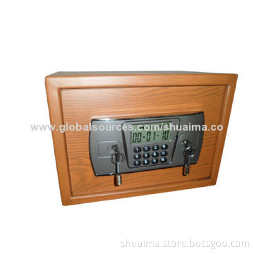 Electronic Digital Safes, Powder-coated with Wooden-look-like, Steel Material